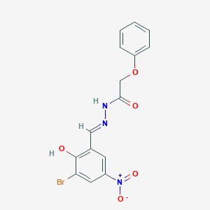 N-[(E)-(3-bromo-2-hydroxy-5-nitrophenyl)methylideneamino]-2-phenoxyacetamide