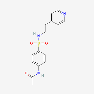 molecular formula C15H17N3O3S B5958740 N-(4-{[2-(pyridin-4-yl)ethyl]sulfamoyl}phenyl)acetamide 