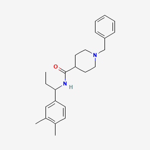 molecular formula C24H32N2O B5958747 1-benzyl-N-[1-(3,4-dimethylphenyl)propyl]piperidine-4-carboxamide 