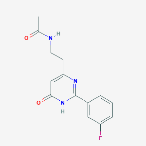 N-[2-[2-(3-fluorophenyl)-6-oxo-1H-pyrimidin-4-yl]ethyl]acetamide