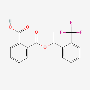 molecular formula C17H13F3O4 B595878 2-((1-(2-(Trifluoromethyl)phenyl)ethoxy)carbonyl)benzoic acid CAS No. 127733-45-3