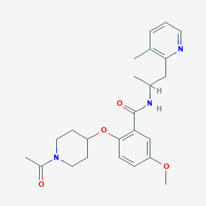 2-[(1-acetyl-4-piperidinyl)oxy]-5-methoxy-N-[1-methyl-2-(3-methyl-2-pyridinyl)ethyl]benzamide