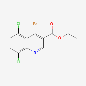 molecular formula C12H8BrCl2NO2 B595880 Ethyl 4-bromo-5,8-dichloroquinoline-3-carboxylate CAS No. 1242260-61-2