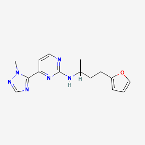 N-[4-(furan-2-yl)butan-2-yl]-4-(2-methyl-1,2,4-triazol-3-yl)pyrimidin-2-amine