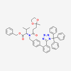 molecular formula C52H51N5O5 B595883 N-[(2'-Trityltetrazol[1,1'-biphenyl]-4-yl)methyl]-N-[3-(2-methyl-1,3-dioxolan-2-yl)-1-oxopropyl]-L-valine Benzyl Ester CAS No. 1331888-33-5