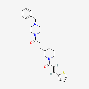 1-benzyl-4-(3-{1-[(2E)-3-(2-thienyl)-2-propenoyl]-3-piperidinyl}propanoyl)piperazine