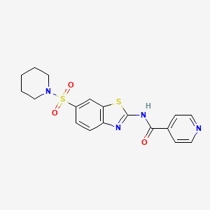 N-[6-(1-piperidinylsulfonyl)-1,3-benzothiazol-2-yl]isonicotinamide