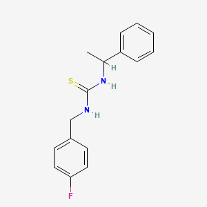 molecular formula C16H17FN2S B5958886 N-(4-fluorobenzyl)-N'-(1-phenylethyl)thiourea 