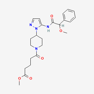 molecular formula C23H30N4O5 B5958896 methyl 5-[4-(5-{[methoxy(phenyl)acetyl]amino}-1H-pyrazol-1-yl)-1-piperidinyl]-5-oxopentanoate 