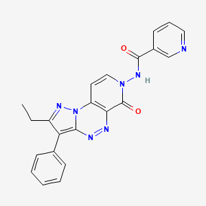 N-(2-ethyl-6-oxo-3-phenylpyrazolo[5,1-c]pyrido[4,3-e][1,2,4]triazin-7(6H)-yl)nicotinamide