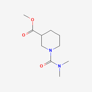 molecular formula C10H18N2O3 B595890 Methyl 1-(dimethylcarbamoyl)piperidine-3-carboxylate CAS No. 1272756-08-7