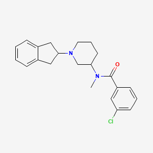 molecular formula C22H25ClN2O B5958909 3-chloro-N-[1-(2,3-dihydro-1H-inden-2-yl)-3-piperidinyl]-N-methylbenzamide 