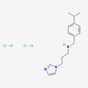 molecular formula C16H25Cl2N3 B5958914 3-imidazol-1-yl-N-[(4-propan-2-ylphenyl)methyl]propan-1-amine;dihydrochloride 