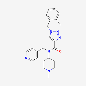 molecular formula C23H28N6O B5958923 1-(2-methylbenzyl)-N-(1-methyl-4-piperidinyl)-N-(4-pyridinylmethyl)-1H-1,2,3-triazole-4-carboxamide 