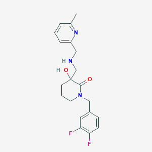 1-[(3,4-Difluorophenyl)methyl]-3-hydroxy-3-[[(6-methylpyridin-2-yl)methylamino]methyl]piperidin-2-one