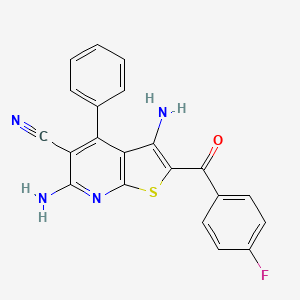 molecular formula C21H13FN4OS B5958929 3,6-diamino-2-(4-fluorobenzoyl)-4-phenylthieno[2,3-b]pyridine-5-carbonitrile 