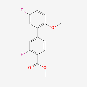 molecular formula C15H12F2O3 B595893 Methyl 2-fluoro-4-(5-fluoro-2-methoxyphenyl)benzoate CAS No. 1365272-32-7