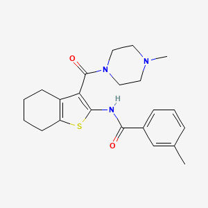 molecular formula C22H27N3O2S B5958950 3-methyl-N-[3-(4-methylpiperazine-1-carbonyl)-4,5,6,7-tetrahydro-1-benzothiophen-2-yl]benzamide 