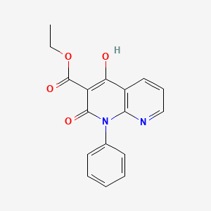 molecular formula C17H14N2O4 B595896 Ethyl 4-hydroxy-2-oxo-1-phenyl-1,2-dihydro-1,8-naphthyridine-3-carboxylate CAS No. 138305-20-1