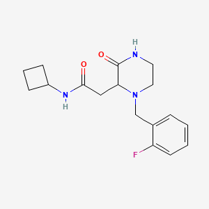 molecular formula C17H22FN3O2 B5958987 N-cyclobutyl-2-[1-[(2-fluorophenyl)methyl]-3-oxopiperazin-2-yl]acetamide 