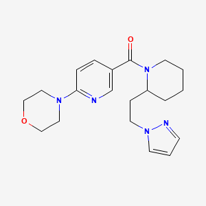 4-[5-({2-[2-(1H-pyrazol-1-yl)ethyl]-1-piperidinyl}carbonyl)-2-pyridinyl]morpholine