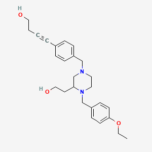 4-(4-{[4-(4-ethoxybenzyl)-3-(2-hydroxyethyl)-1-piperazinyl]methyl}phenyl)-3-butyn-1-ol