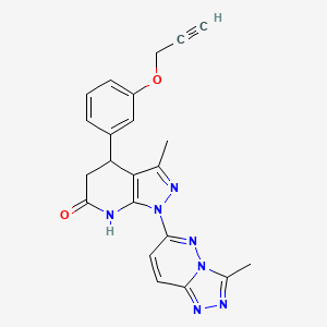 3-METHYL-1-{3-METHYL-[1,2,4]TRIAZOLO[4,3-B]PYRIDAZIN-6-YL}-4-[3-(PROP-2-YN-1-YLOXY)PHENYL]-1H,4H,5H,6H,7H-PYRAZOLO[3,4-B]PYRIDIN-6-ONE