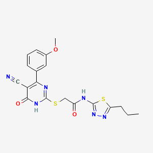 2-{[5-CYANO-4-(3-METHOXYPHENYL)-6-OXO-1,6-DIHYDRO-2-PYRIMIDINYL]SULFANYL}-N~1~-(5-PROPYL-1,3,4-THIADIAZOL-2-YL)ACETAMIDE