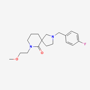 molecular formula C18H25FN2O2 B5959060 2-[(4-Fluorophenyl)methyl]-7-(2-methoxyethyl)-2,7-diazaspiro[4.5]decan-6-one 