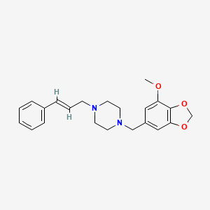 molecular formula C22H26N2O3 B5959068 1-[(7-methoxy-1,3-benzodioxol-5-yl)methyl]-4-[(E)-3-phenylprop-2-enyl]piperazine 