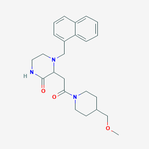 3-{2-[4-(methoxymethyl)-1-piperidinyl]-2-oxoethyl}-4-(1-naphthylmethyl)-2-piperazinone