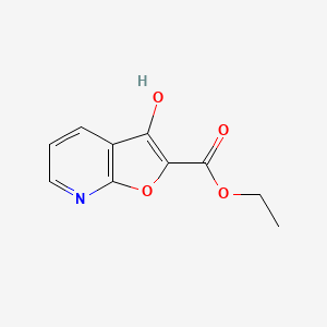 molecular formula C10H9NO4 B595908 3-羟基呋喃并[2,3-b]吡啶-2-羧酸乙酯 CAS No. 109274-83-1