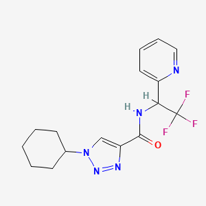 1-cyclohexyl-N-[2,2,2-trifluoro-1-(2-pyridinyl)ethyl]-1H-1,2,3-triazole-4-carboxamide