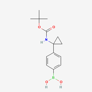 molecular formula C14H20BNO4 B595910 4-(1-(Tert-butoxycarbonylamino)cyclopropyl)phenylboronic acid CAS No. 1217500-58-7
