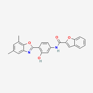 molecular formula C24H18N2O4 B5959142 N-[4-(5,7-dimethyl-1,3-benzoxazol-2-yl)-3-hydroxyphenyl]-1-benzofuran-2-carboxamide 