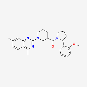 2-(3-{[2-(2-methoxyphenyl)-1-pyrrolidinyl]carbonyl}-1-piperidinyl)-4,7-dimethylquinazoline