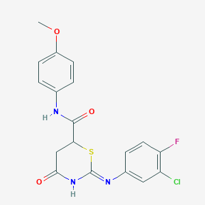 2-[(3-chloro-4-fluorophenyl)amino]-N-(4-methoxyphenyl)-4-oxo-5,6-dihydro-4H-1,3-thiazine-6-carboxamide