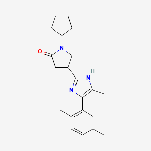 molecular formula C21H27N3O B5959189 1-cyclopentyl-4-[5-(2,5-dimethylphenyl)-4-methyl-1H-imidazol-2-yl]-2-pyrrolidinone 