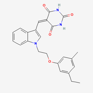 molecular formula C24H23N3O4 B5959212 5-({1-[2-(3-ETHYL-5-METHYLPHENOXY)ETHYL]-1H-INDOL-3-YL}METHYLIDENE)-1,3-DIAZINANE-2,4,6-TRIONE 