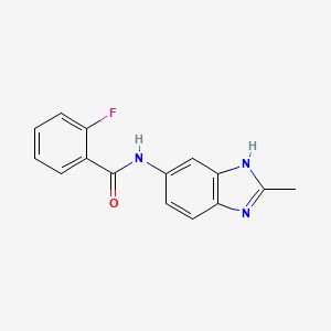 2-fluoro-N-(2-methyl-1H-benzimidazol-5-yl)benzamide