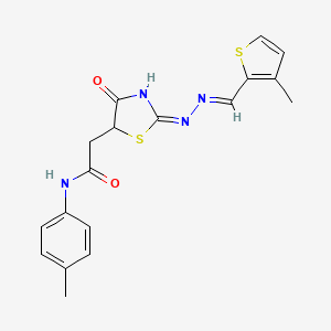 N-(4-methylphenyl)-2-(2-{[(3-methyl-2-thienyl)methylene]hydrazono}-4-oxo-1,3-thiazolidin-5-yl)acetamide