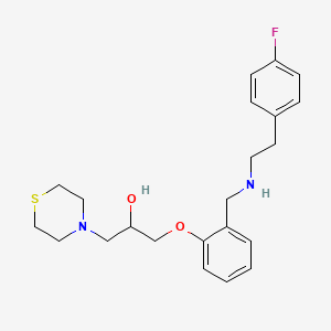 molecular formula C22H29FN2O2S B5959311 1-[2-({[2-(4-fluorophenyl)ethyl]amino}methyl)phenoxy]-3-(4-thiomorpholinyl)-2-propanol 