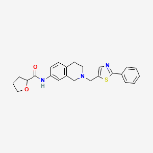 molecular formula C24H25N3O2S B5959313 N-[2-[(2-phenyl-1,3-thiazol-5-yl)methyl]-3,4-dihydro-1H-isoquinolin-7-yl]oxolane-2-carboxamide 