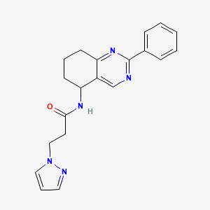 molecular formula C20H21N5O B5959328 N-(2-phenyl-5,6,7,8-tetrahydro-5-quinazolinyl)-3-(1H-pyrazol-1-yl)propanamide 