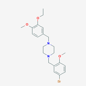 1-[(5-bromo-2-methoxyphenyl)methyl]-4-[(3-ethoxy-4-methoxyphenyl)methyl]piperazine