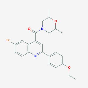 molecular formula C24H25BrN2O3 B5959347 [6-Bromo-2-(4-ethoxyphenyl)quinolin-4-yl](2,6-dimethylmorpholin-4-yl)methanone 