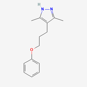 molecular formula C14H18N2O B5959360 3,5-dimethyl-4-(3-phenoxypropyl)-1H-pyrazole 