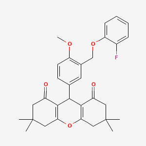 9-{3-[(2-FLUOROPHENOXY)METHYL]-4-METHOXYPHENYL}-3,3,6,6-TETRAMETHYL-2,3,4,5,6,7,8,9-OCTAHYDRO-1H-XANTHENE-1,8-DIONE