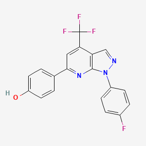 molecular formula C19H11F4N3O B5959382 4-[1-(4-fluorophenyl)-4-(trifluoromethyl)-1H-pyrazolo[3,4-b]pyridin-6-yl]phenol 