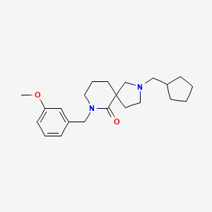 molecular formula C22H32N2O2 B5959387 2-(cyclopentylmethyl)-7-(3-methoxybenzyl)-2,7-diazaspiro[4.5]decan-6-one 